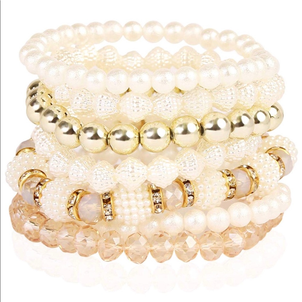 Faux Pearl Multi-bead Stackable bracelets